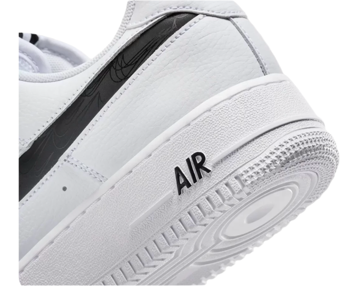NIKE AIR FORCE 1 LV8 ‘REFLECTIVE SWOOSH - WHITE BLACK’