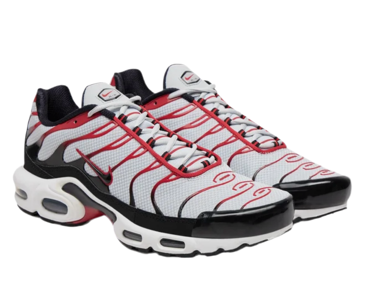 NIKE AIR MAX PLUS GS ‘PURE PLATINUM UNIVERSITY RED’