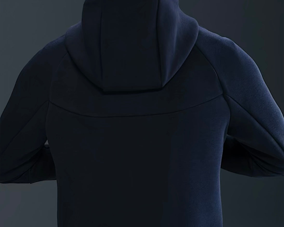 NIKE TECH FLEECE FULL ZIP-UP HOODIE ‘OBSIDIAN’