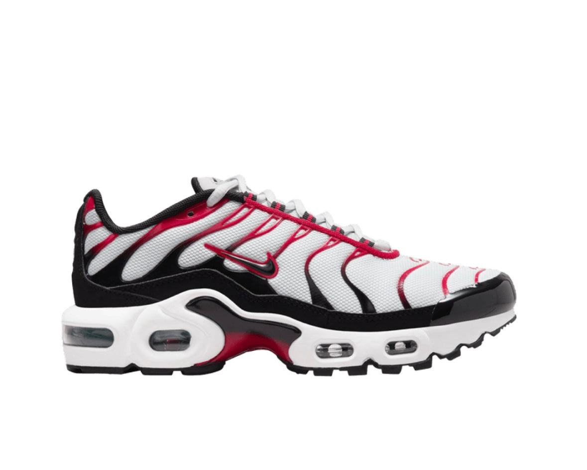 NIKE AIR MAX PLUS GS ‘PURE PLATINUM UNIVERSITY RED’