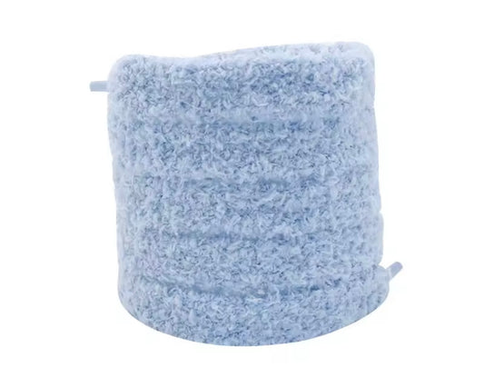 FLUFFY PLUSH LACES ‘BABY BLUE’