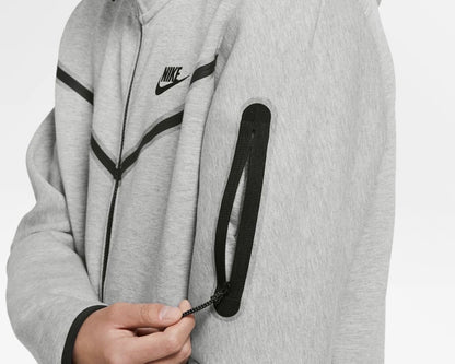 NIKE TECH FLEECE FULL ZIP-UP HOODIE ‘DARK GREY HEATHER’