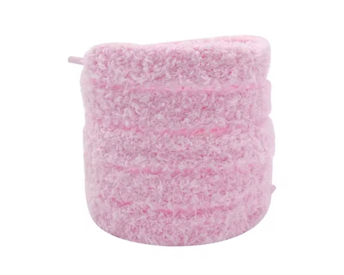 FLUFFY PLUSH LACES ‘PINK’
