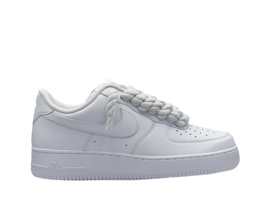 NIKE AIR FORCE 1 ‘07 TRIPLE WHITE ‘WHITE ROPE LACES’