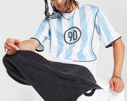 NIKE T90 DRI-FIT SOCCER JERSEY ‘PSYCHIC BLUE WHITE BLACK’