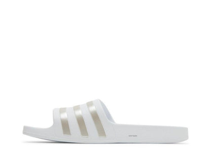 ADIDAS ADILETTE AQUA SLIDES ‘PLATINUM METALLIC’