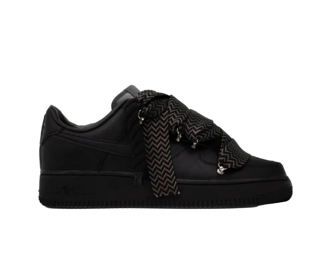 NIKE AIR FORCE 1 ‘07 ‘TRIPLE BLACK ‘LANVIN ROPE LACE BLACK’