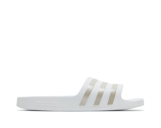 ADIDAS ADILETTE AQUA SLIDES ‘PLATINUM METALLIC’