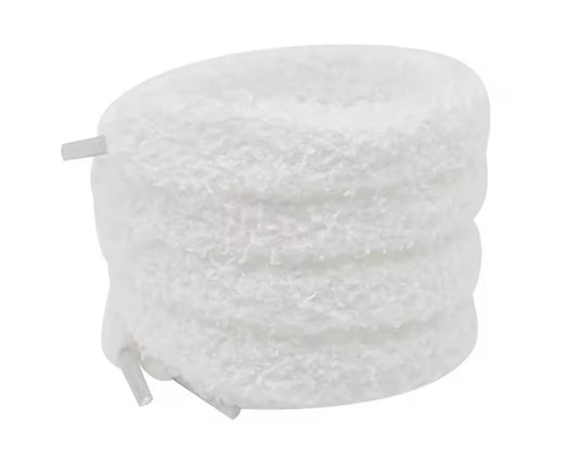FLUFFY PLUSH LACES ‘WHITE’