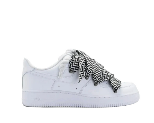 NIKE AIR FORCE 1 ‘07 ‘TRIPLE WHITE’ ‘LANVIN ROPE LACE BLACK WHITE’