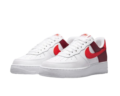 NIKE AIR FORCE 1 ‘07 ‘WHITE RED BURGUNDY’