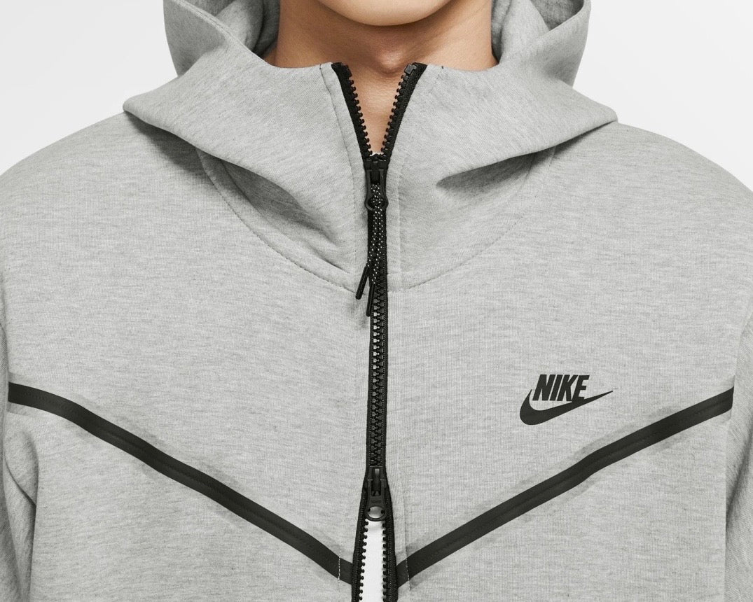 NIKE TECH FLEECE FULL ZIP-UP HOODIE ‘DARK GREY HEATHER’