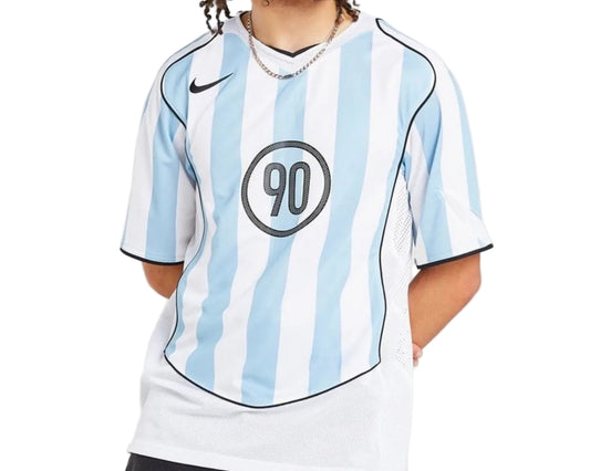 NIKE T90 DRI-FIT SOCCER JERSEY ‘PSYCHIC BLUE WHITE BLACK’