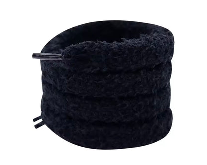FLUFFY PLUSH LACES ‘BLACK’
