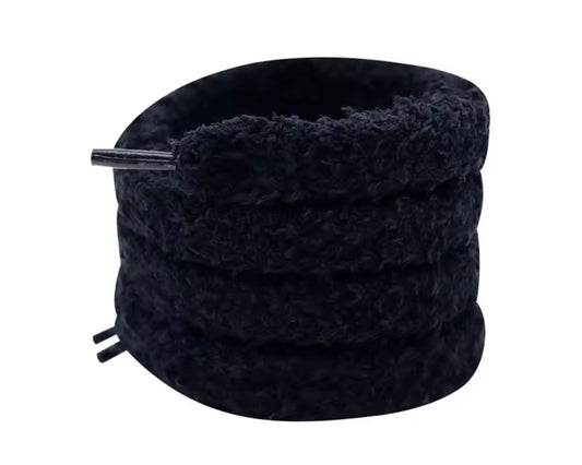 FLUFFY PLUSH LACES ‘BLACK’