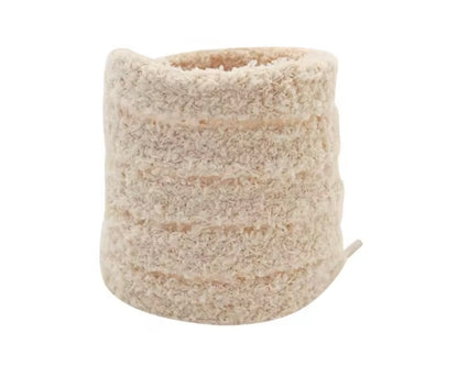 FLUFFY PLUSH LACES ‘BEIGE’