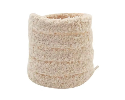 FLUFFY PLUSH LACES ‘BEIGE’