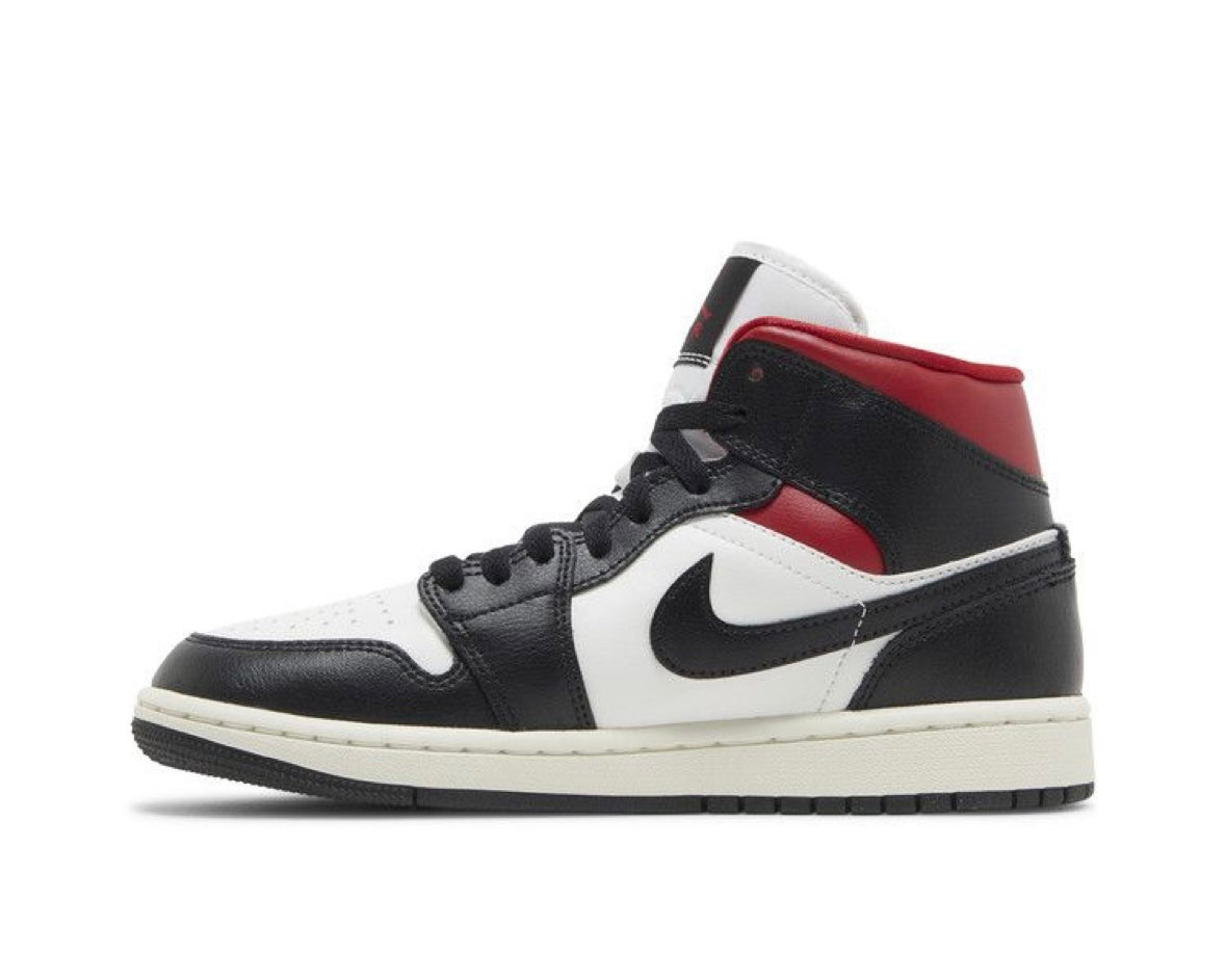 AIR JORDAN 1 MID ‘BLACK SAIL GYM RED’