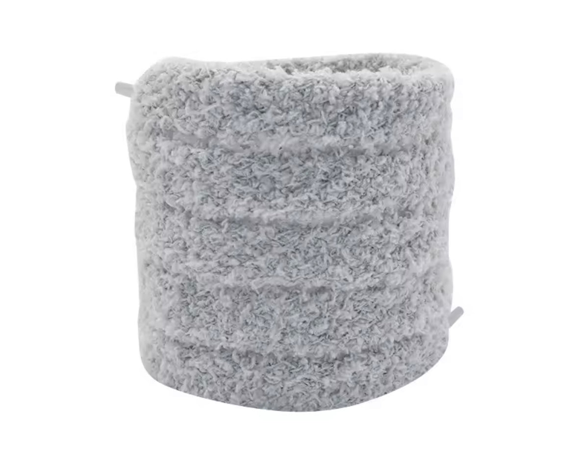 FLUFFY PLUSH LACES ‘GREY’