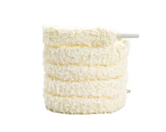 FLUFFY PLUSH LACES ‘COCONUT’