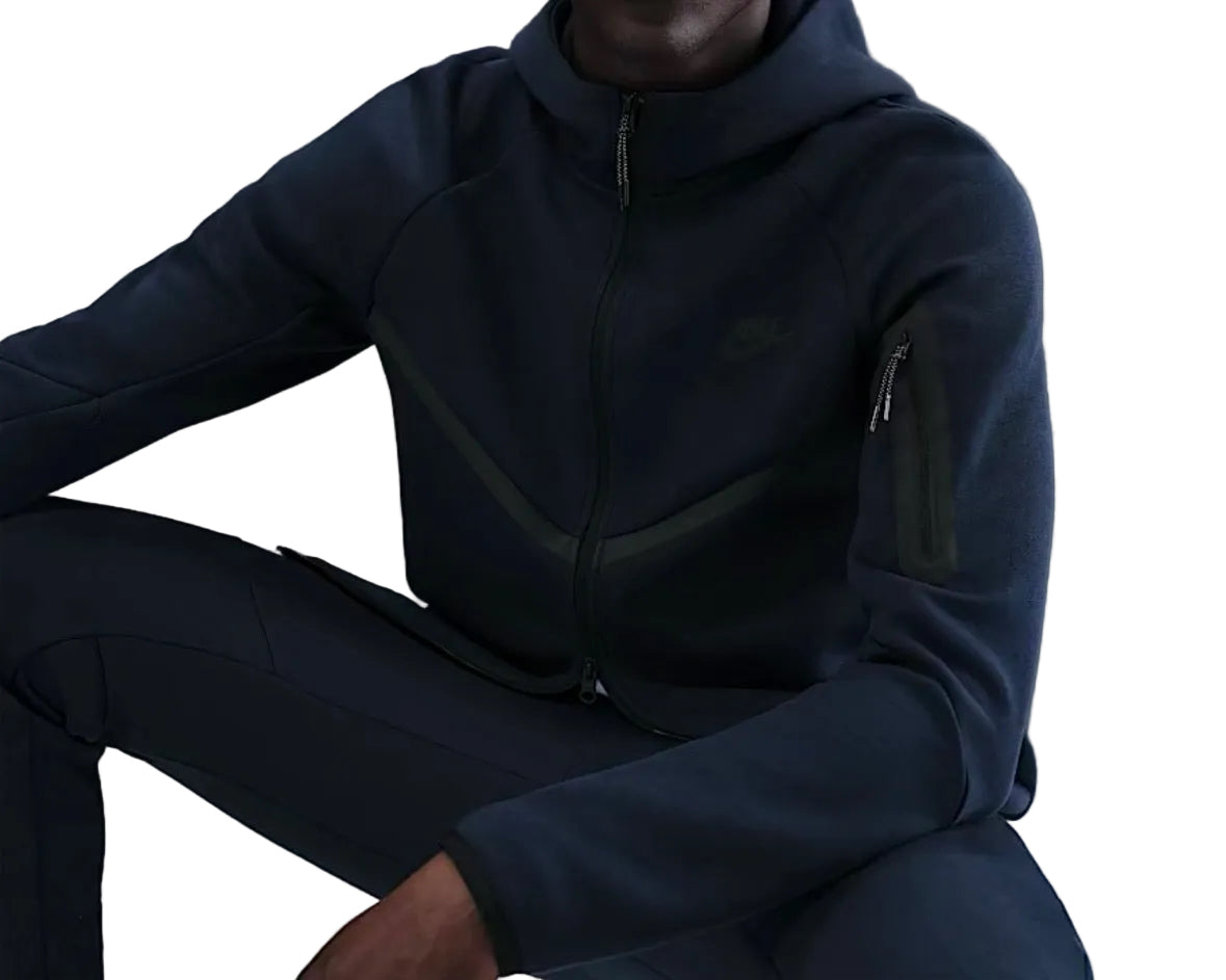 NIKE TECH FLEECE FULL ZIP-UP HOODIE ‘OBSIDIAN’